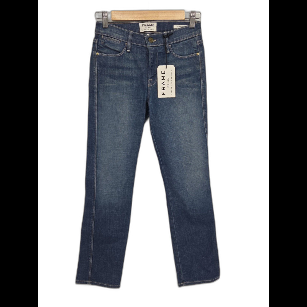 New Frame Demin Womens Le High Straight Blue Jeans Washington Wash Size 25x27 - Picture 1 of 4